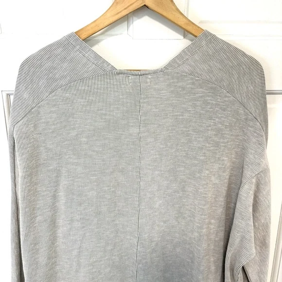 DONNI Anthropologie Open Front Ribbed Knit Cardigan Sweater Gray‎ Relaxed OSFA - Picture 11 of 15